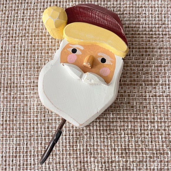 Other - Holiday Wooden Santa Claus Wall Hook 10”